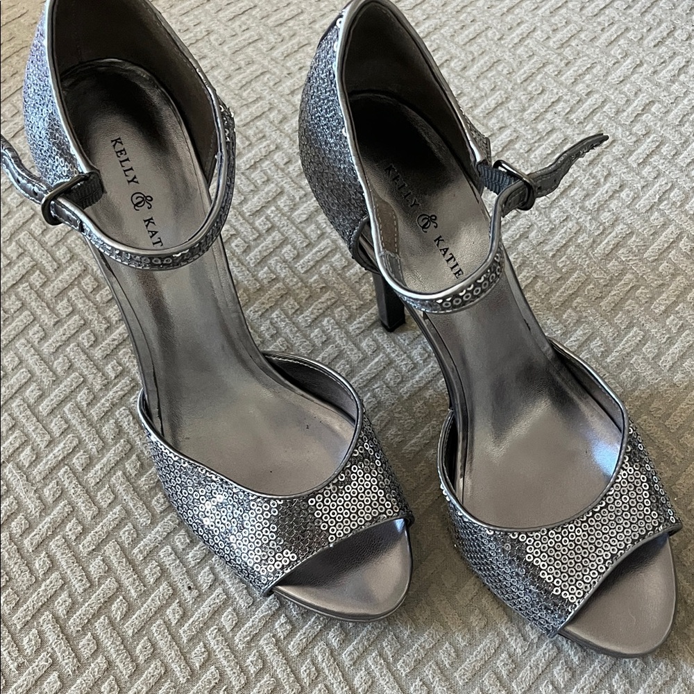 Kelly & Katie Metallic Silver Heels
